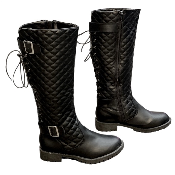 NEW! Knee high lace up black - Picture 1 of 6